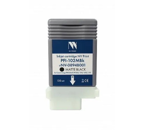 Струйный картридж NV Print PFI-102MBk (NV-0894B001) Matte Black для Canon ImagePROGRAF iPF500/510/600/610 (130 мл)