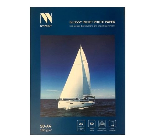 NV Print (NVP-180GlA4s50) Глянцевая фотобумага для струйной печати 180 г/м2 A4 50 листов