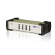 4-х порт. переключатель, электрон., KVM,  1 user PS2/USB+VGA =>  4 cpu PS2/USB+VGA, со шнурами PS2/USB 2х1.2+2х1.8м., 2048x1536, настол., без OSD, некаскад. ATEN CS84U