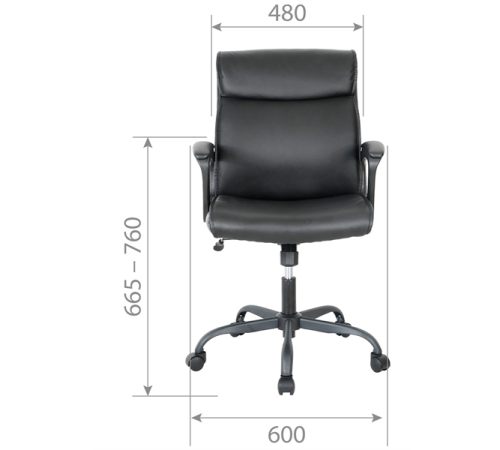 Офисное кресло Chairman CH303 экокожа, черный (7145994)