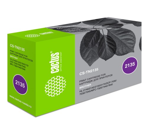 Картридж лазерный Cactus CS-TN2135 TN-2135 черный (1500стр.) для Brother DCP-7030/7030R/7032/7032R/7045/7045NR/HL-2140/2140R/2142/2142R/2150/2150N/2150NR/2170/2170W/2170WR/MFC-7320/7320R/7440/7440N/7440NR/7840/7840W/7840WR