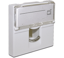 Вставка Lanmaster с штрокой (LAN-SIP-23L-WH) 1xKeystone Mosaic белый упак:1шт