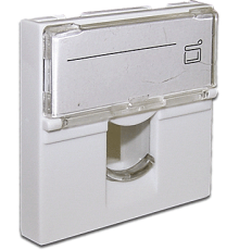 Вставка Lanmaster с штрокой (LAN-SIP-23L-WH) 1xKeystone Mosaic белый упак:1шт