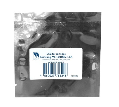 NV Print (NV-CH-MLT-D108S) Чип  для Samsung MLT-D108S для ML1640/1641/1642/2240/2241 (1.5K)