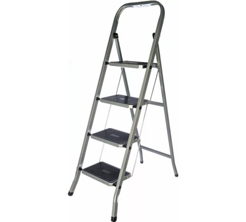 FIT РОС Лестница-стремянка стальная, 4 широкие ступени, Н=129 см, вес 6,25 кг [65383]
