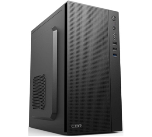 CBR Корпус mATX Minitower MX12, c БП PSU-ATX500-12EC (500W/120mm), 1*USB 3.0, 2*USB 2.0, HD Audio+Mic, Black [PCC-MATX-MX12-500W]