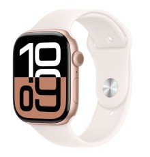 Apple Watch Series 10 46mm Rose Gold Aluminium Case with Light Blush Sport Band - S/M (MWWT3ZP/A)