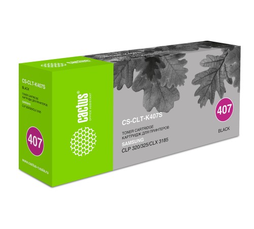 Картридж лазерный Cactus CS-CLT-K407S CLT-K407S черный (1500стр.) для Samsung CLP320/320n/325/CLX3185/3185n/3185fn
