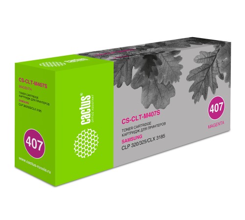 Картридж лазерный Cactus CS-CLT-M407S CLT-M407S пурпурный (1000стр.) для Samsung CLP320/320n/325/CLX3185/3185n/3185fn