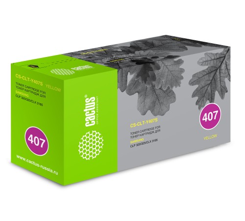 Картридж лазерный Cactus CS-CLT-Y407S CLT-Y407S желтый (1000стр.) для Samsung CLP320/320n/325/CLX3185/3185n/3185fn