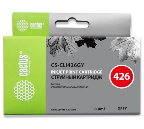 Картридж струйный Cactus CS-CLI426GY серый (8.4мл) для Canon Pixma MG6140/MG8140