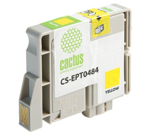 Картридж струйный Cactus CS-EPT0484 желтый (14.4мл) для Epson Stylus Photo R200/R220/R300/R320/R340/RX500/RX600/RX620/RX640
