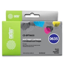 Картридж струйный Cactus CS-EPT0635 черный/голубой/пурпурный/желтый набор (40мл) для Epson Stylus C67/C87/CX3700/CX4100/CX4700