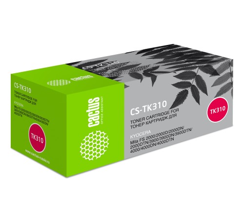Картридж лазерный Cactus CS-TK310 черный (12000стр.) для Kyocera Mita FS 2000/2000D/2000DN/2000DTN/3900/3900DN/3900DTN/4000