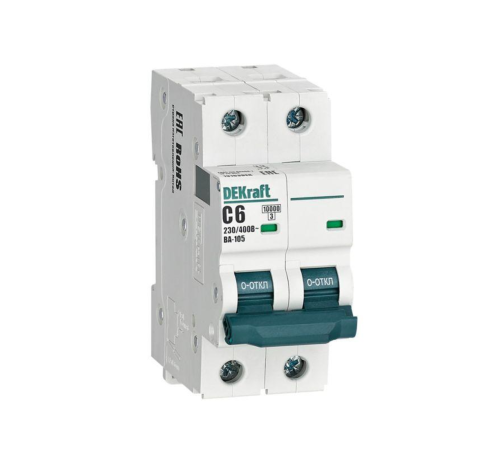 Выключатель автоматический модульный 2п C 6А 10кА ВА-105 DEKraft 13163DEK