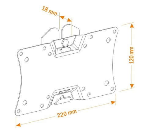 Кронштейн для телевизора Holder LCDS-5060 черный глянец 19"-32" макс.30кг настенный фиксированный
