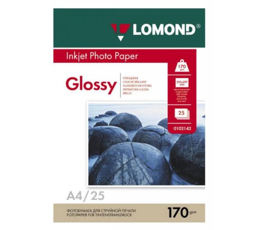 Фотобумага Lomond 102143 A4/170г/м2/25л./белый глянцевое для струйной печати Фотобумага Lomond 102143 A4/170г/м2/25л./белый глянцевое для струйной печати