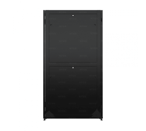 19" Напольный серверный шкаф NTSS DS 48U 800х1200 мм, двойные боковые стенки, панель потолка с 4-я вводами, дверь перфорированная, дверь перфорированная двухстворчатая, регулируемые опоры, ролики, заземление, черный RAL 9005