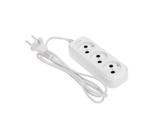 PROconnect (13-4205) Удлинитель 3 гнезда, 1,5м, 2х0,75мм?, б/з, белый