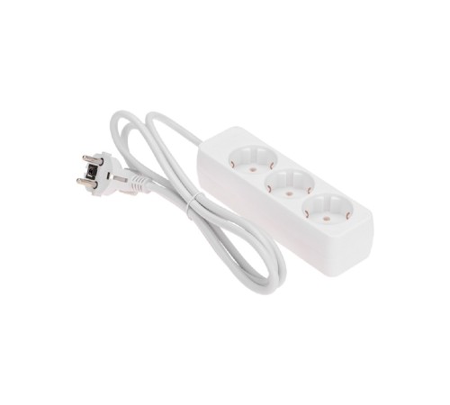 PROconnect (13-4208) Удлинитель 3 гнезда, 1,5м, 3х0,75мм?, с/з, белый