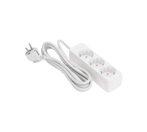 PROconnect (13-4209) Удлинитель 3 гнезда, 3м, 3х0,75мм?, с/з, белый