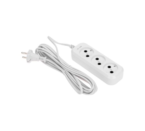 PROconnect (13-4207) Удлинитель 3 гнезда, 5м, 2х0,75мм?, б/з, белый