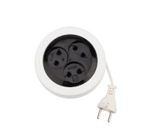 PROconnect (11-7224) Удлинитель-рулетка STANDARD 3 гнезда, 3м, 2х0,75мм?, б/з, белый