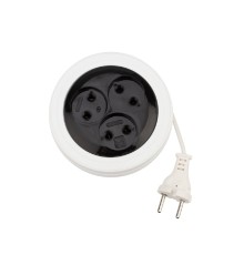 PROconnect (11-7224) Удлинитель-рулетка STANDARD 3 гнезда, 3м, 2х0,75мм?, б/з, белый