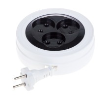 PROconnect (11-7225) Удлинитель-рулетка STANDARD 3 гнезда, 5м, 2х0,75мм?, б/з, белый