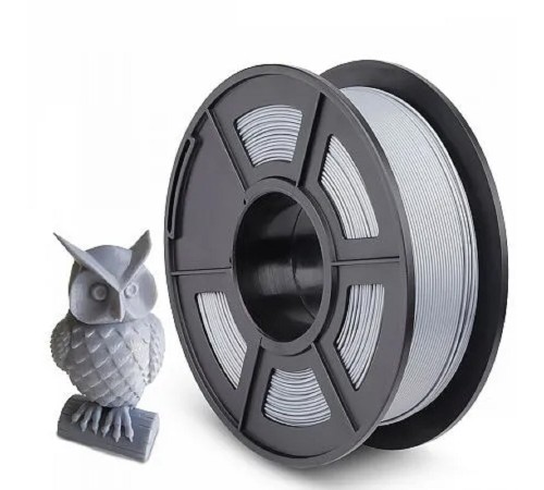 Филамент NVPRINT PLA Silver для 3D печати диаметр 1.75мм  длина 330 метров  масса 1 кг