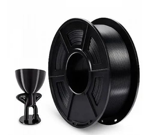 Филамент NVPRINT Silk PLA+ Black для 3D печати диаметр 1.75мм  длина 330 метров  масса 1 кг