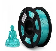 Филамент NVPRINT Silk PLA+ Green для 3D печати диаметр 1.75мм  длина 330 метров  масса 1 кг