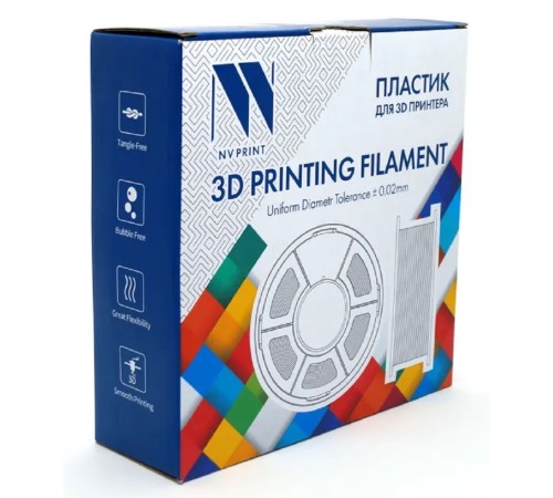 Филамент NVPRINT Silk PLA+ Rainbow 06 для 3D печати диаметр 1.75мм  длина 330 метров  масса 1 кг