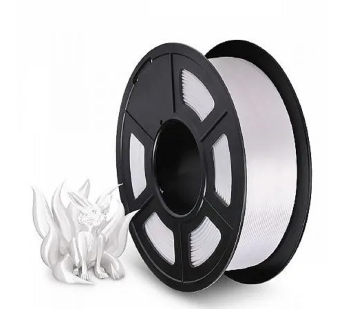 Филамент NVPRINT Silk PLA+ White для 3D печати диаметр 1.75мм  длина 330 метров  масса 1 кг