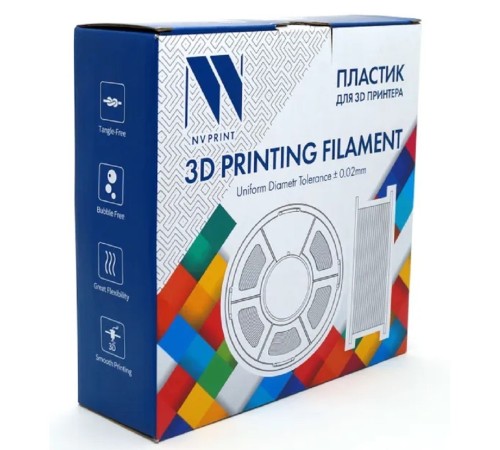 Филамент NVPRINT TPU Trans. для 3D печати диаметр 1.75мм  длина 165 метров  масса 0,5 кг