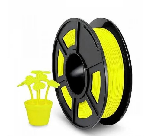 Филамент NVPRINT TPU Yellow для 3D печати диаметр 1.75мм  длина 165 метров  масса 0,5 кг