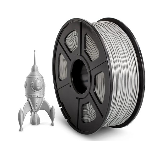 Филамент NVPRINT ABS Silver для 3D печати диаметр 1.75мм  длина 330 метров  масса 1 кг