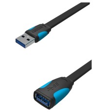 Кабель-удлинитель Vention USB 3.0 AM/AF - 0.5м плоский Кабель-удлинитель Vention USB 3.0 AM/AF - 0.5 м (VAS-A13-B050)