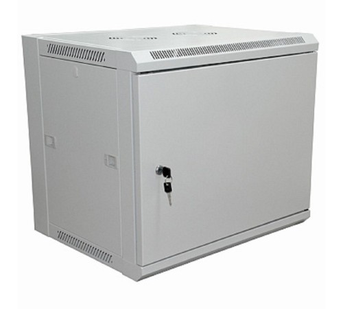 Rexant (04-2211) Шкаф настенный 19" 9U 600х450х500мм (ШхГхВ) - дверь металл,стенки съемные (разобранный) RAL 7035 PRO