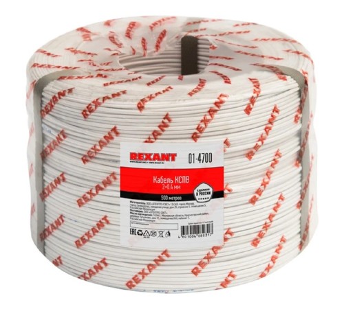 Rexant (01-4700) Кабель КСПВ 2х0,4мм 500м Rexant (01-4700) Кабель КСПВ 2х0,4мм 500м