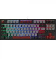 Клавиатура RK-R87 проводная BlackGrayRed, линейные свитчи RK Red