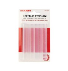 REXANT (09-1225) Клеевые стержни d=11,3 мм, L=100 мм, прозрачные (упак. 6 шт.)
