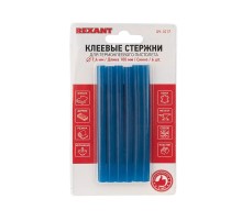 REXANT (09-1017) Клеевые стержни d=7,4 мм, L=100 мм, синие (упак. 6 шт.)