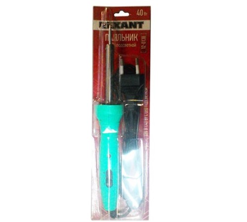 Rexant 12-0138 Паяльник с нагревателем - долговечное жало 220В/ 40Вт  LED подсветка