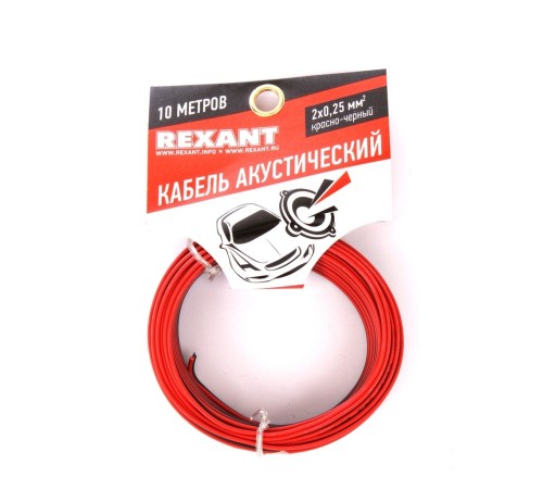 Rexant 01-6101-3-10 Кабель акустический, ШВПМ 2х0.25 мм2, красно-черный, 10 м. Rexant 01-6101-3-10 Кабель акустический, ШВПМ 2х0.25 мм2, красно-черный, 10 м.