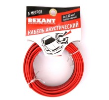 Rexant 01-6106-3-05  Кабель акустический, ШВПМ 2х1.50 мм2, красно-черный, 5 м.