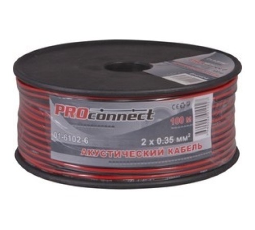 Proconnect 01-6102-6 Кабель акустический, 2х0.35 мм2, красно-черный, 100 м. Proconnect 01-6102-6 Кабель акустический, 2х0.35 мм2, красно-черный, 100 м.