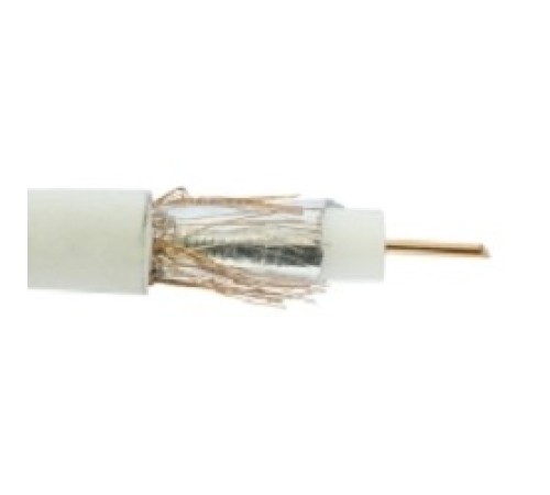 Кабель RG-6U+CU, 64*, 75 Ом, 100м., белый  REXANT [01-2223]