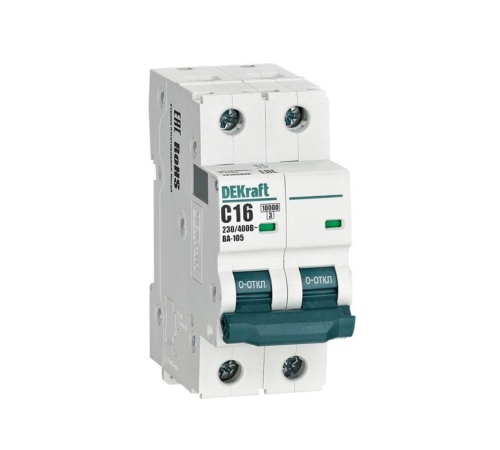 Выключатель автоматический модульный 2п C 16А 10кА ВА-105 DEKraft 13165DEK