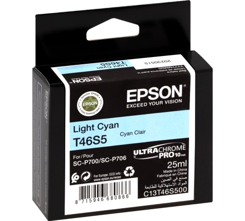 Картридж Epson SinglepackLightCyanT46S5UltraChromePro10ink25ml (C13T46S500)